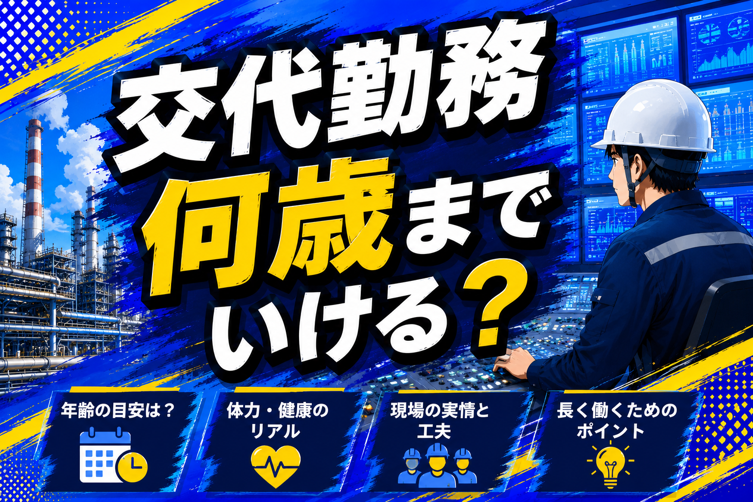 交代勤務は何歳までいける? 発電所オペレーターの年齢と健康を語る記事のアイキャッチ