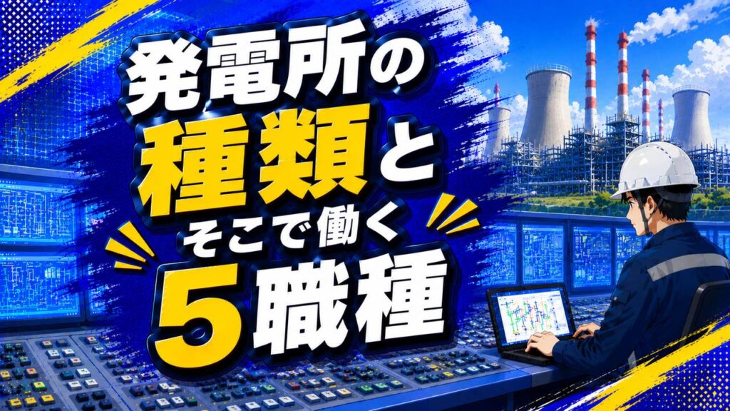 発電所の種類とそこで働く5職種のアイキャッチ