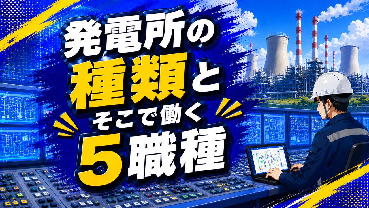 発電所の種類とそこで働く5職種のアイキャッチ